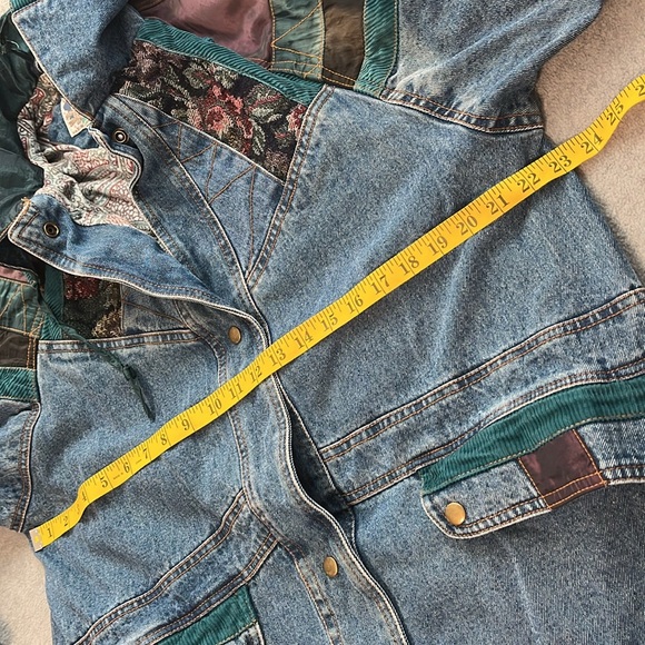 Vintage Y2K Current Seen Denim Duster Jacket Medium 90s Patch Avant Garde Grunge - Picture 4 of 10